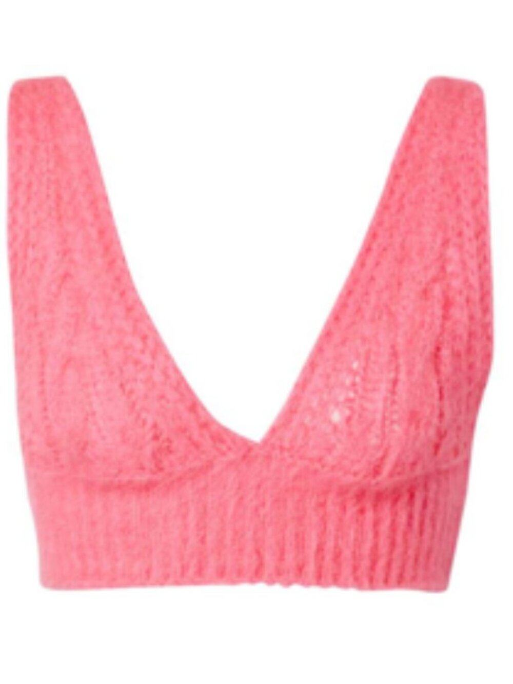 MSGM Mohair Blend Knit Top In Fluo Fuchsia
